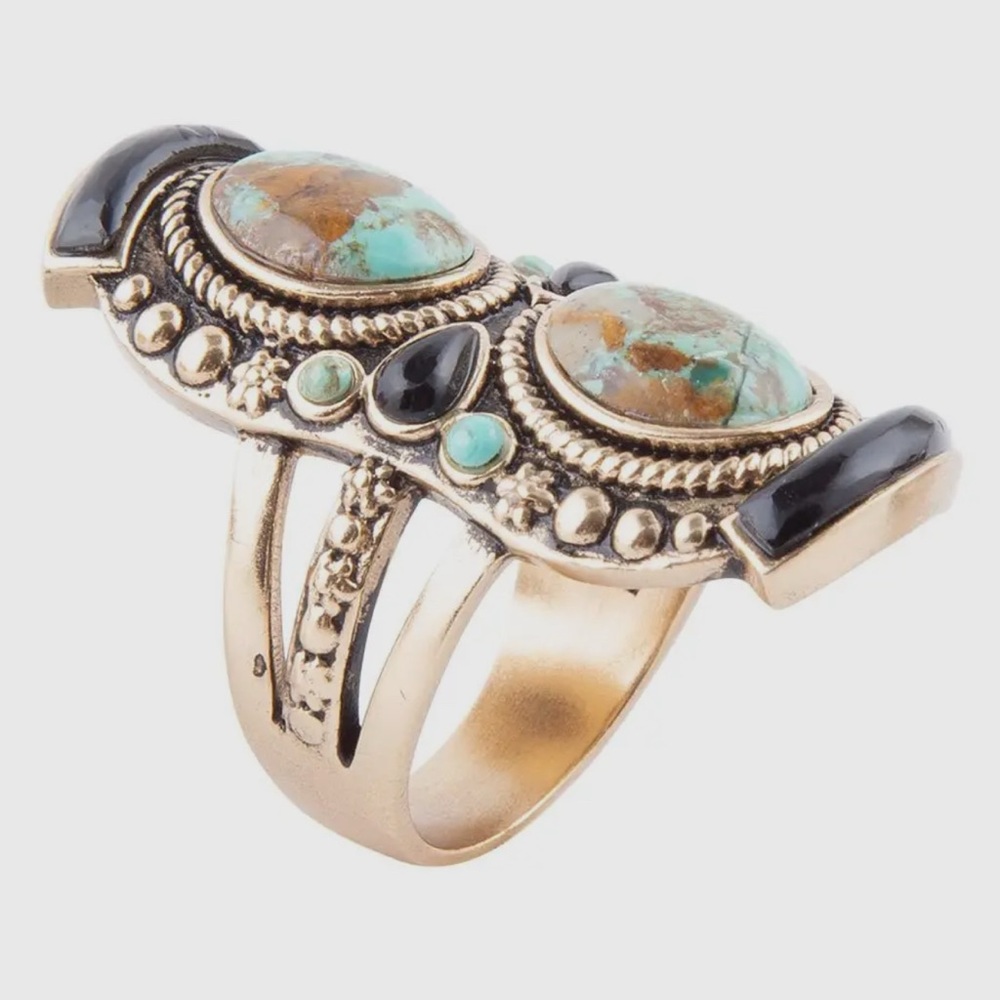 Studio Barse Turquoise Statement Ring With Ornate… - image 1